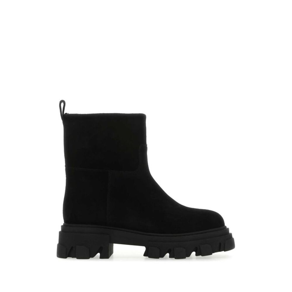 Gia Couture Women Black Suede Ankle Boots
